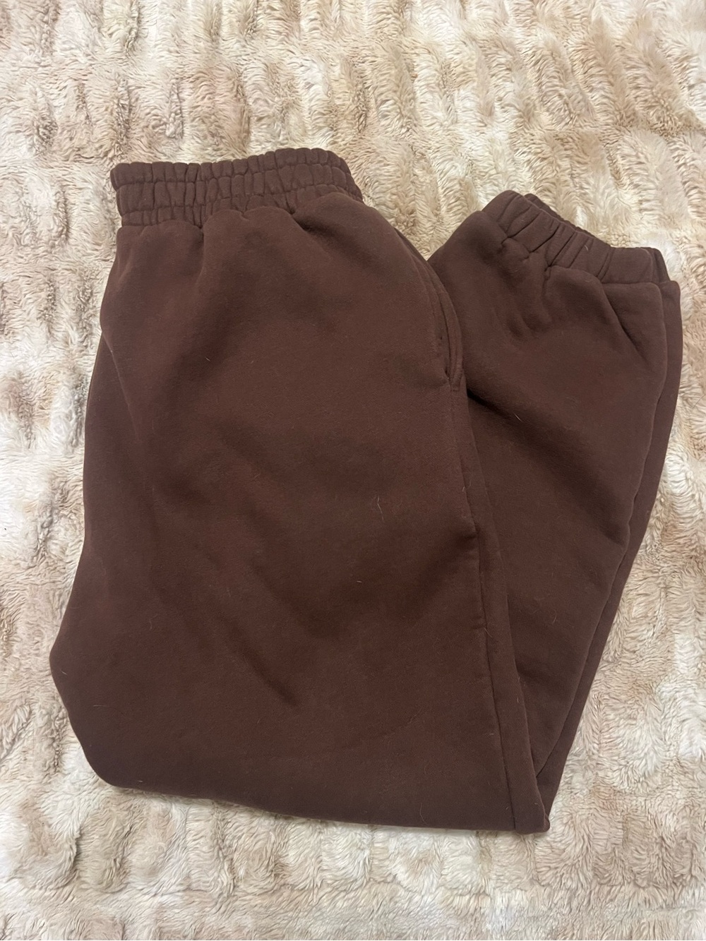 Comfrt Brown Fleece Sweatpants - M - Picture 2 of 3